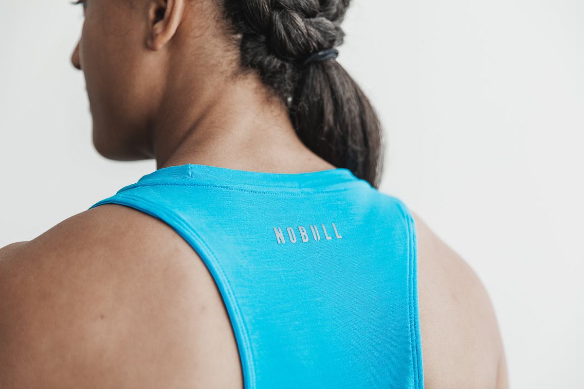 Nobull Wodapalooza High-Neck Women's Tank Tops Blue | Australia (SX5941)